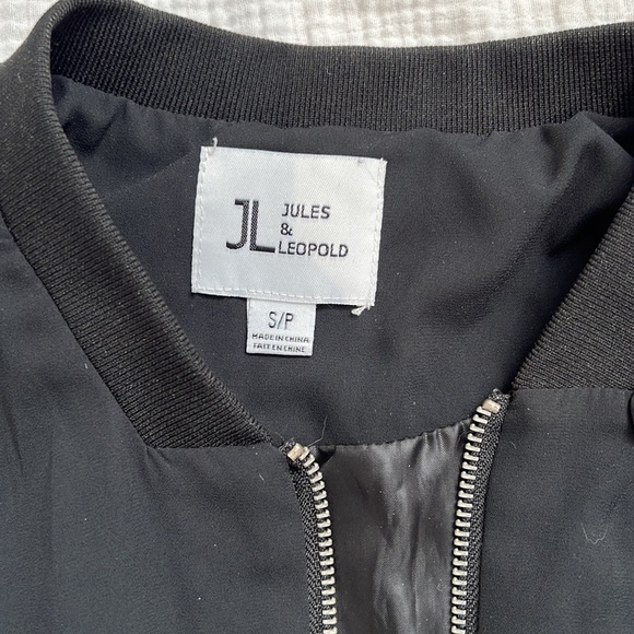 Jules & Leopold-Black Lightweight Bomber Jacket NWT size Small - Picture 4 of 13